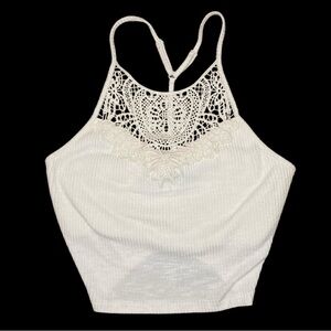 SO White Ribbed Knit Top